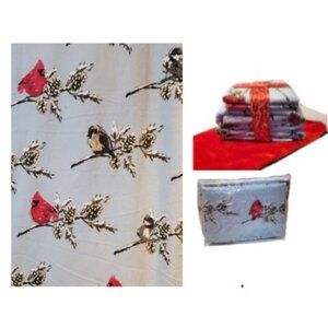 Winter/Holiday Birds on Branches Flannel Sheet Set - Queen